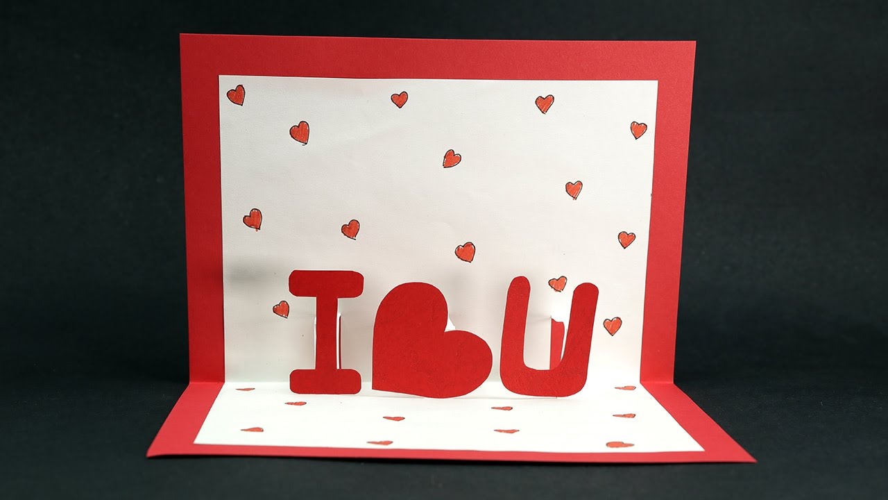 Handmade Valentine Pop Up Card - DIY Valentine I Love You Card